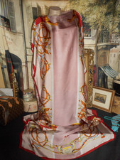 VinTage Satin Caftan Robe Horse Equestrian Motif Bust 62" L 54" Mauve Gold