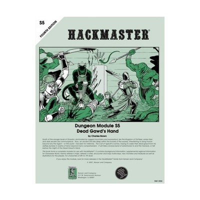 Kenzer HackMaster 4th Ed Dead Gawd's Hand VG+