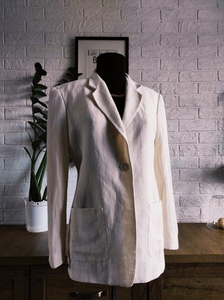 Women Max Mara Blazer White Linen 38 / M / 46