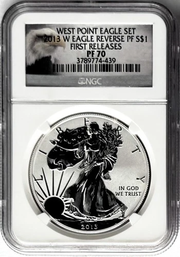 2013 W REVERSE PROOF SILVER EAGLE WEST POINT MINT SET FIRST RELEASES NGC PF70