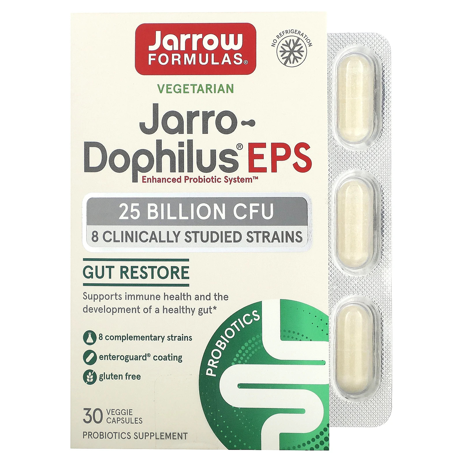 Jarro-Dophilus EPS, 25 млрд. КОЕ, 30 растительных капсул