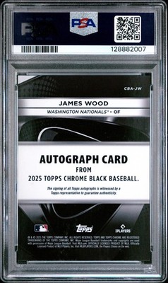 2025 TOPPS CHROME BLACK AUTOS #JW JAMES WOOD PSA 9 | eBay