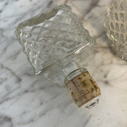 Klar Diamantschliff Karaffe Korken Stopfen Vintage Glasflasche - Bild 10 von 16
