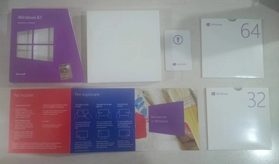 Sistema operativo Microsoft Windows 8.1 32/64 Bit completo/upgrade con Key Card - Immagine 3 di 4