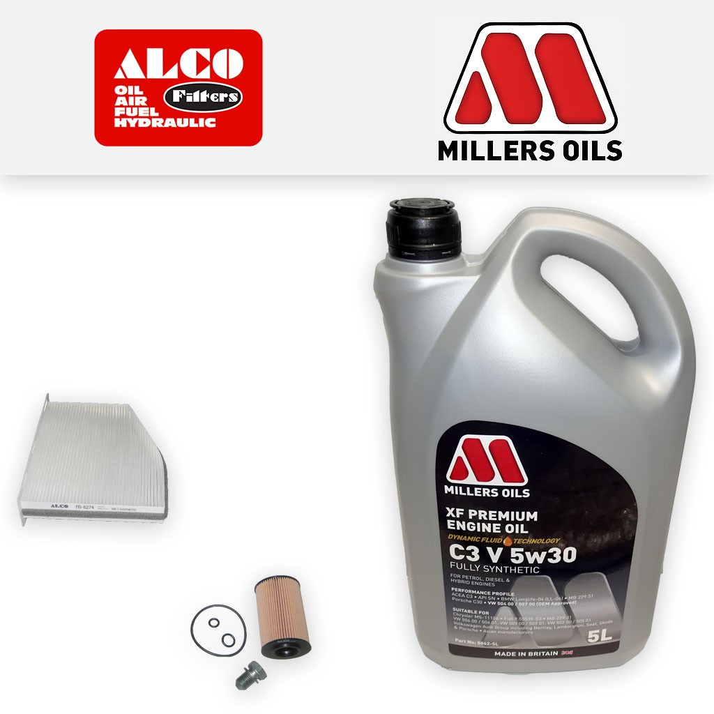 SERVICE KIT for VW GOLF MK6 1.6 TDI OIL CABIN FILTERS with 5w30 OIL (2009-2012)
