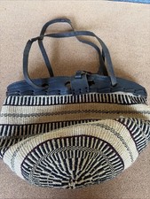 Vintage Unique Handmade Natural Materials Leather/Fibers Bag REF 23 READ