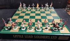 LITTLE LEAD SOLDIERS AMERICAN REVOLUTION CHESS SET ENGLAND 30mm RARE SET W/BOARD