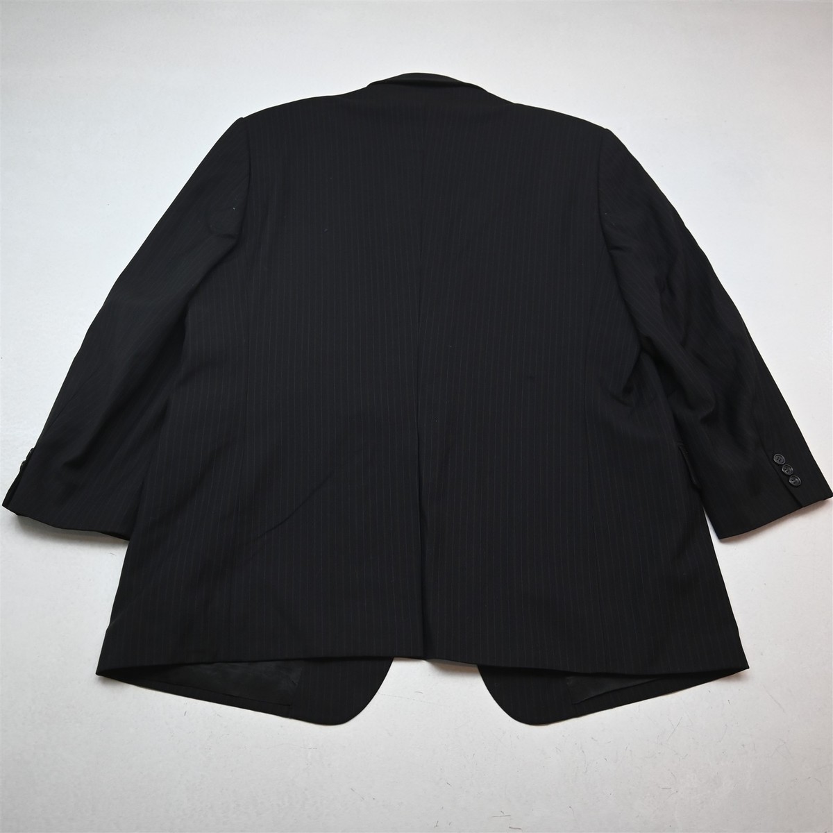 Joseph Feiss 46R 36x30 Black Striped 100% Wool Mens Jacket Pants