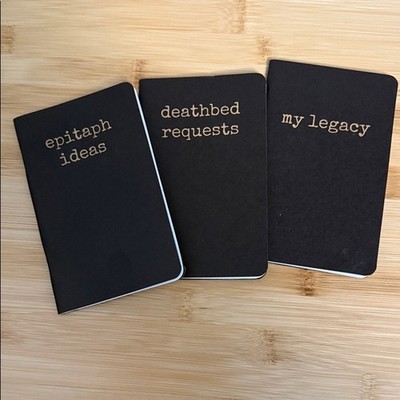 Final Notes Epitaph Idea Set of 3 Notebooks from Accoutrements Archie McPhee