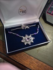Schwere Silber & Amethyst Halskette. Marken D...