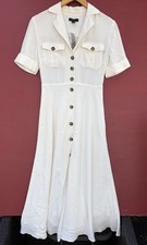 J Crew Collared Camp Pocket Midi Dress NWT Ivory Shirtdress 00 NEW