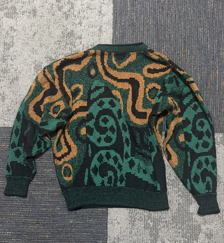 Suéter de cuello redondo tejido City Streets vintage de los años 90 / cuello redondo de los 90 / Preppy Foto 2 de 4