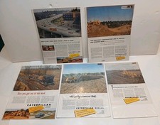5 Vintage Caterpillar Earth Mover Advertisement Pages