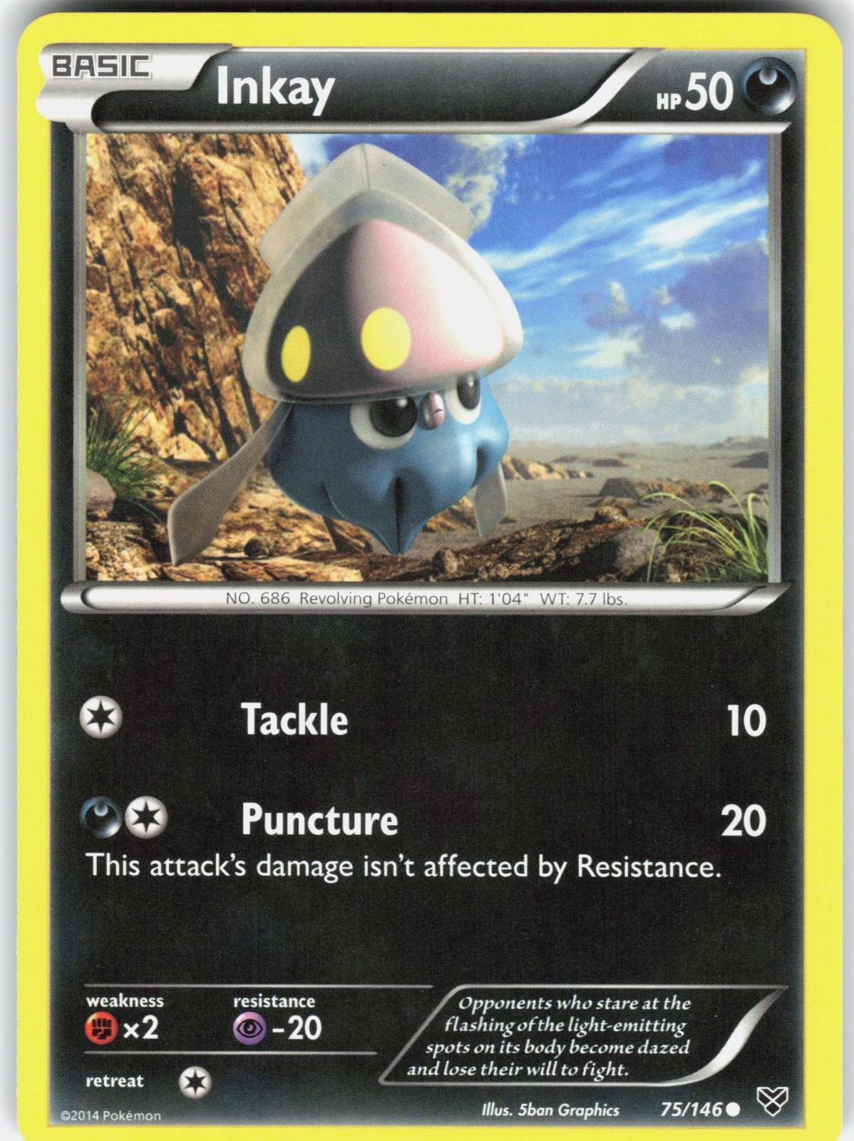 Inkay 75/146 Common XY Base Set Pokemon Lightly Played