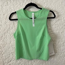 NWT Lululemon Swift Ventilated Running Tank Top Women's 6, Lime Green