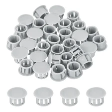 32Pcs 13mm Light Gray Nylon Plastic Round Locking Hole Plugs Insert End Caps