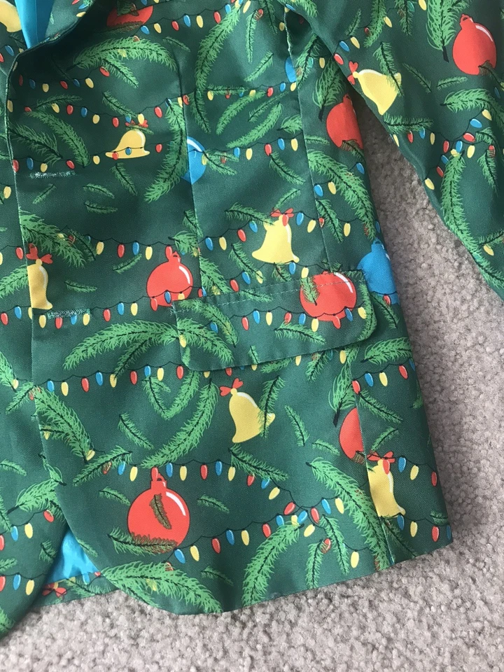 Suitmeister Jacket Med 8-10 yrs Old Happy Holidays Sport Coat Festive Christmas - Image 3 of 4