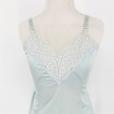 Vintage Baby Blue Lace Satin Camisole Size 10