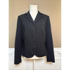 Lauren Ralph Lauren Black Wool Blazer Jacket Peplum Back Size 10 Career Y2K