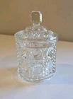 Federal Glass Windsor Sugar Jar with Lid Vintage  Button and Cane Pattern EVC
