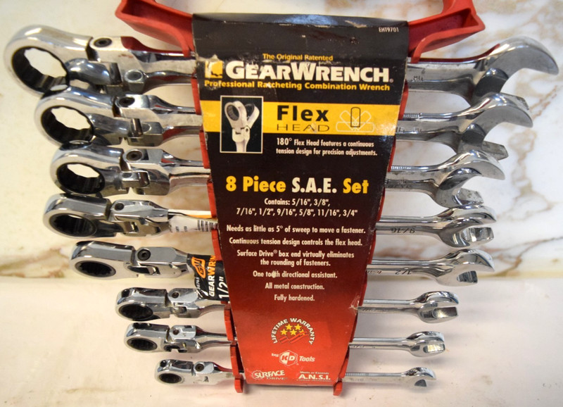 GearWrench Flex Head Ratcheting Combination Wrench Set
