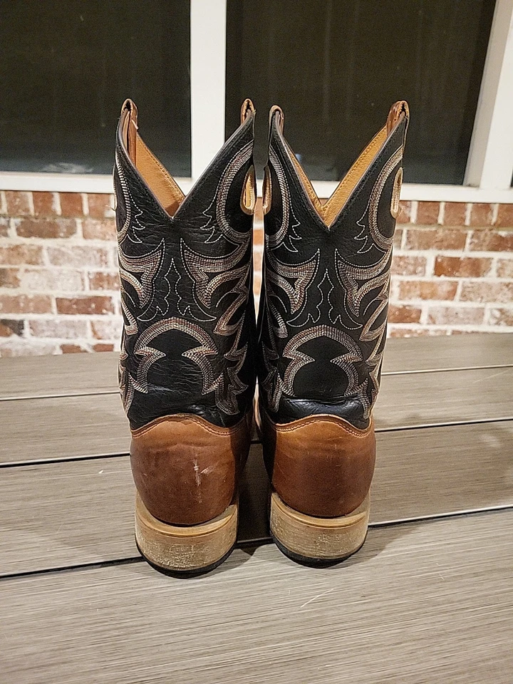 Justin Hombres 9D Caddo BENT RAIL Western PUNTERA CUADRADA Bota Cobre MARRÓN BR740 Foto 3 de 4