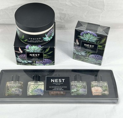New Nest Lot 3 Indigo Perfume 1.7oz  Body Cream 6.7oz Set 5 miniture Parfum 0.25