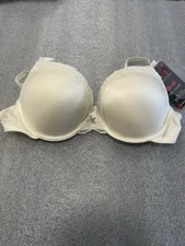 NEW Maidenform Bra 34B Comfort Devotion 09461 Ivory Push-up Demi Cover Underwire