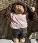Vintage 1985 Cabbage Patch Doll  Brown Hair & Eyes Blue Signature Coleco Era
