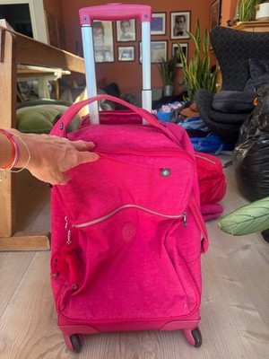 KIPLING ''Darcey'' Carry on Deep Pink Soft Cabin Seesack mit Rollen KOFFER