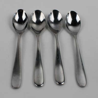 4 Hampton Silversmiths Marguerite Muster Edelstahl Oval Löffel 7.75''