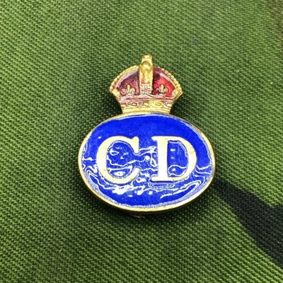 Insigne De Revers Défense Civile Armée Britannique Original - Photo 1/3