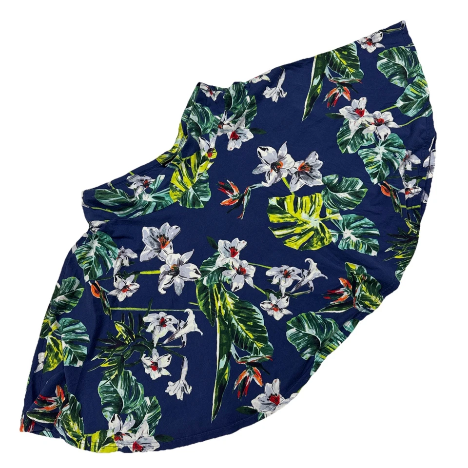 American Living Tropical Floral Print Flare Skirt Size Large Cotton Beach Cruise - Image 2 of 4