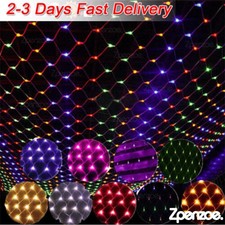 LED Christmas Net Mesh Curtain Lights String Fairy Ligths Wedding Party Windows