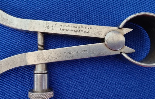Brown & Sharpe Mfg Co Rundbein Messschieber ~ Pat 10/5/1897 ~ Providence RI ~ funktioniert - Bild 2 von 5
