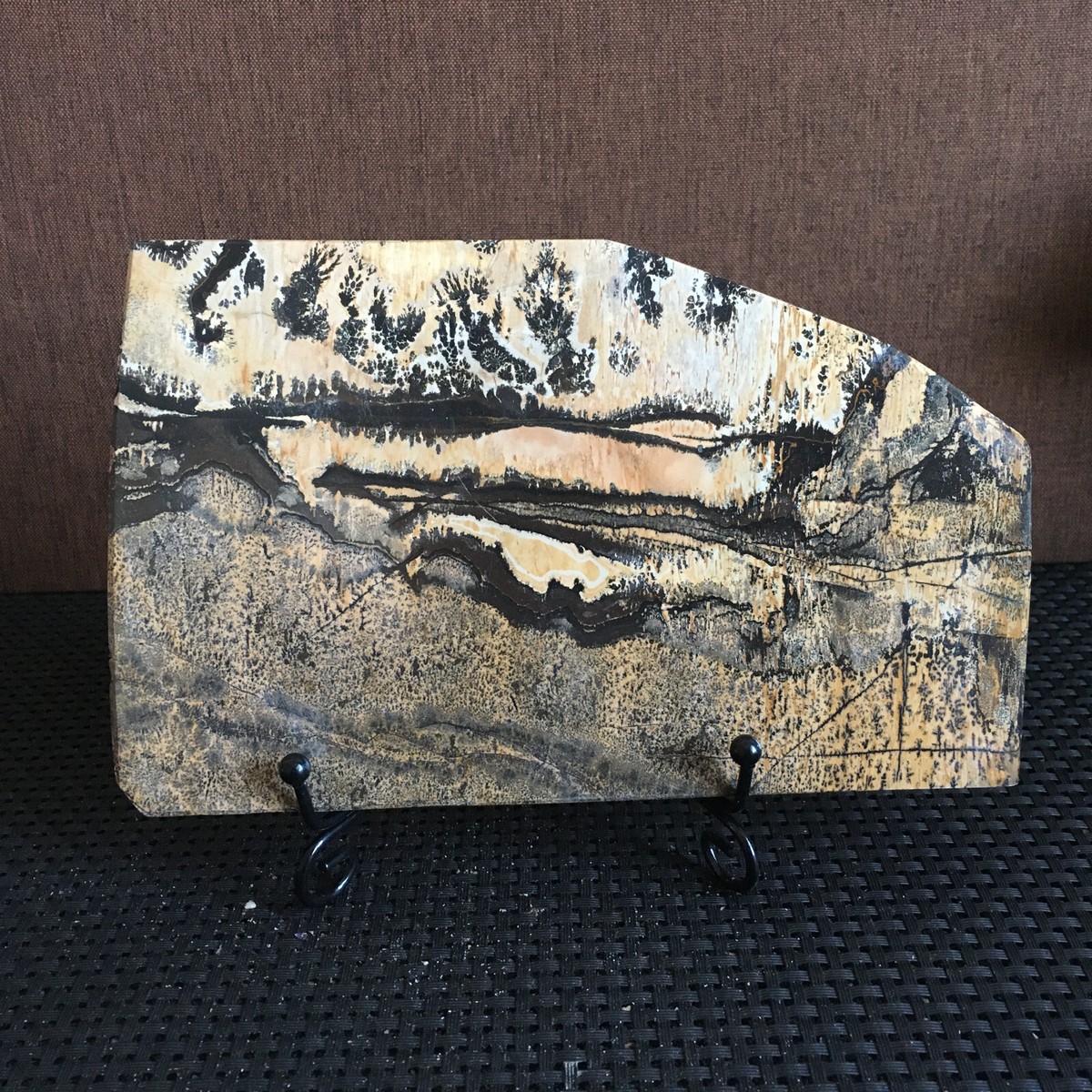 457g Natural chinese Painting Stone Quartz Crystal slice specimen