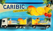 Sammel Werbetruck albi Caribic MB Actros + Anhänger OVP 1:87 Weiß