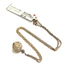 sterling silver Gold Plated 925 Disco ball swarovski crystal Pendant necklace — photo 3