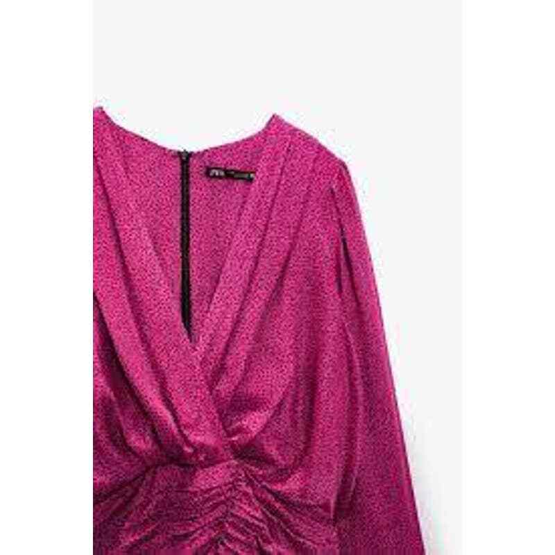 ZARA Satin Effect Print Dress Medium NWT 4688/329 eBay