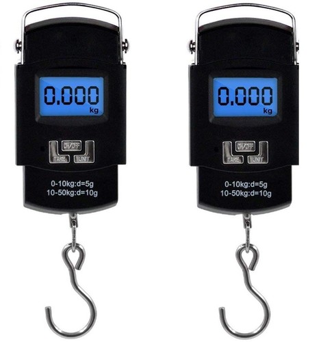 Bilancia Digitale Da Viaggio Per Bagagli, Portatile Con Gancio, Max 50 Kg (110 Libbre), Precisione 10g, Display LCD, Batteria Inclusa