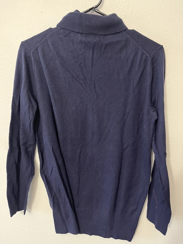 Gap Sweater Women’s Medium Petite Navy Blue Turtle Neck Pullover Long Sleeve - Image 2 of 4