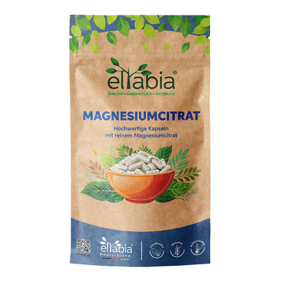 Magnesiumcitrat Kapseln | Hochdosiert 300mg Tagesdosis elementares Magnesium