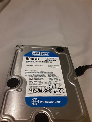 500 GB WESTERN DIGITAL HARD DISK / HARD DRIVE WITH 16 MB CACHE