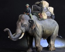 1/35 Resin Figure Model Kit Vietnam War Soldier Elephant Unassambled Unpainted