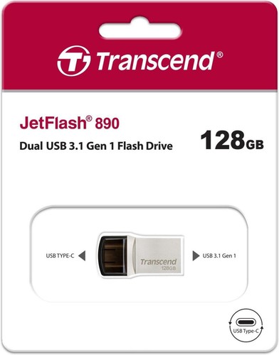 Transcend 128GB USB Memory USB3.1 Gen1 Type-A / Type-C Model TS128GJF890S - Picture 5 of 10