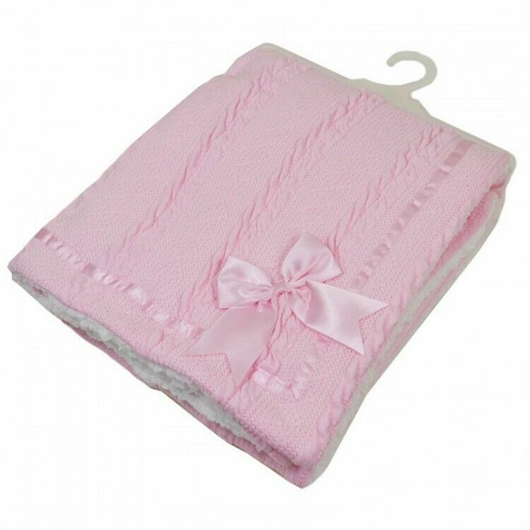 NEW Baby Blankets Spanish Romany Style Sherpa Bow Wrap Blanket Baby