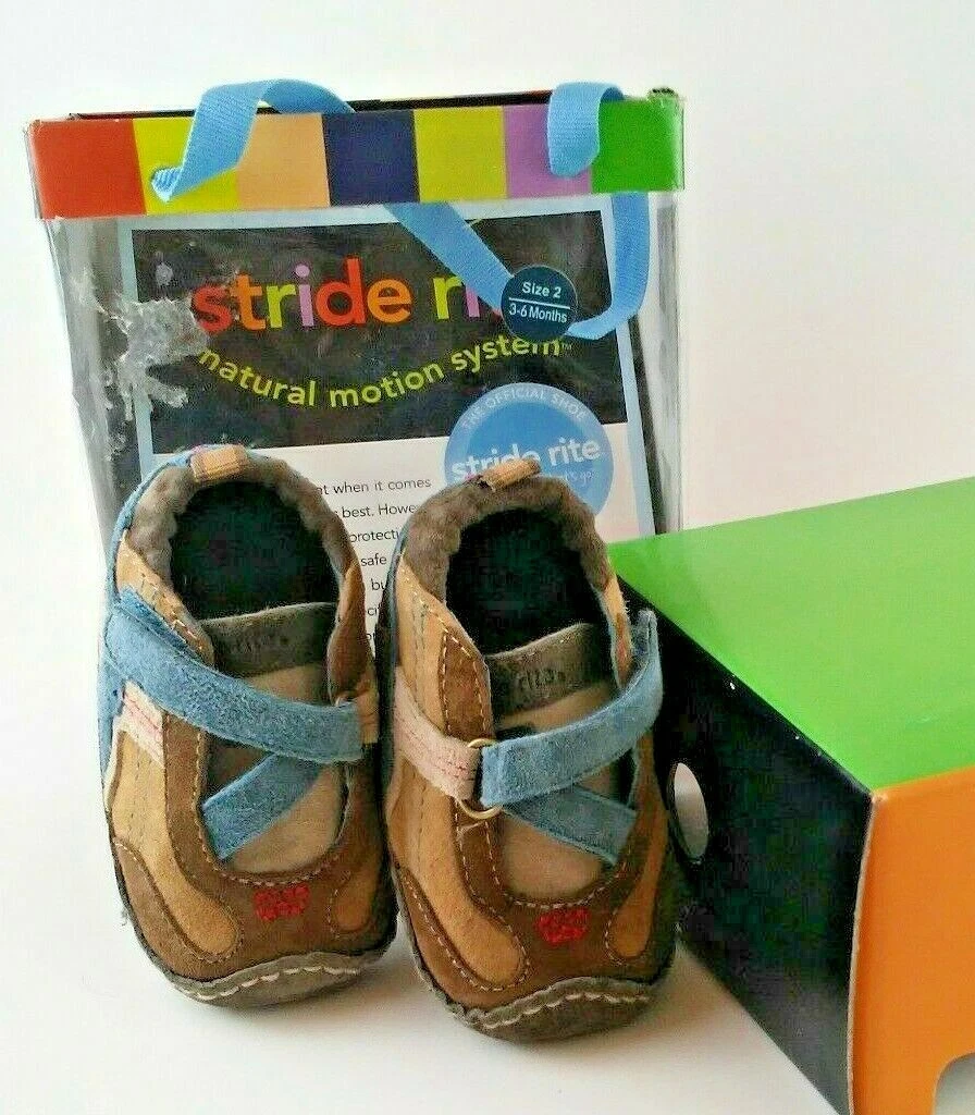 Stride Rite Baby Shoes Infant 3 6 Months size 2 Lil Dylan Brown