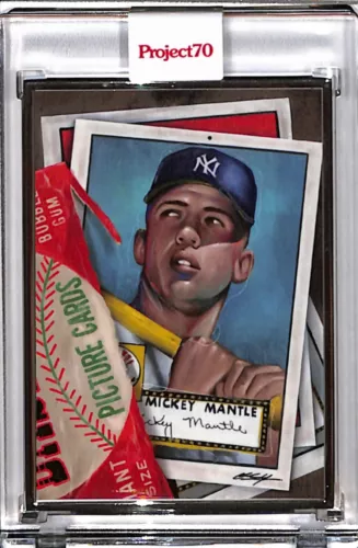 2021 TOPPS PROJECT 70 #624 MICKEY MANTLE BY STYLES P70 AP SILVER FRAME 50/51