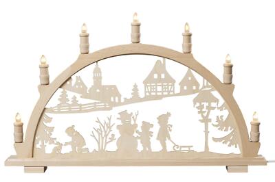 Lichterbogen Winterfreuden 7-flammig elektrisch beleuchtet BxHxT 66x40,5x6cm NEU