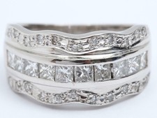 1.10CT Simulated White Princess  Round Cut Shiny Sapphire Women's Ring Set